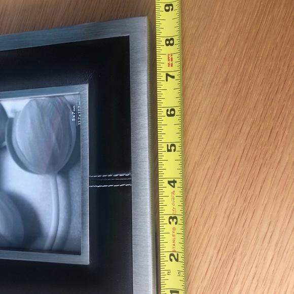 Single Black Leather Frame w/ White Top Stitching - Picture 4 of 5